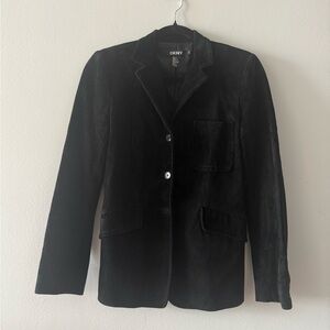 DKNY Black Suede Women's Blazer